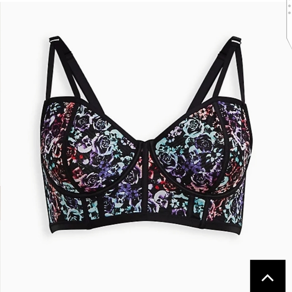 torrid Other - 🆕☠FLORAL SKULL MESH UNDERWIRE LONGLINE BRALETTE